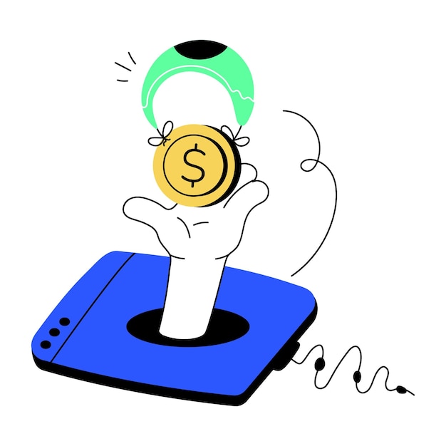 Sehen Sie sich diese Mini-Illustration des Webseitenverdienstes an