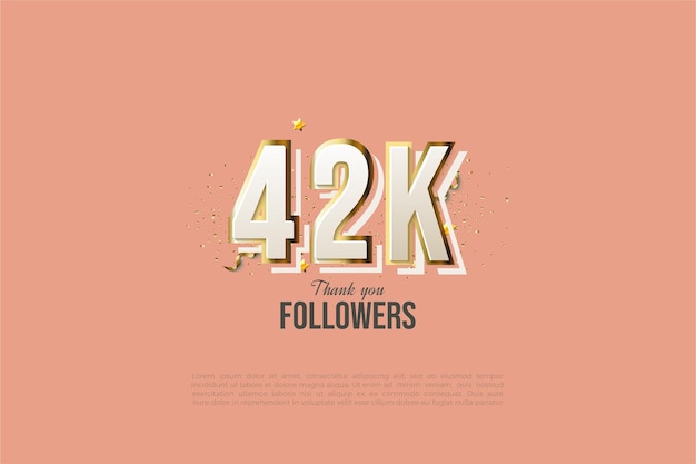 Sehr einfache Zahlenillustration für die Feier mit 42.000 Followern