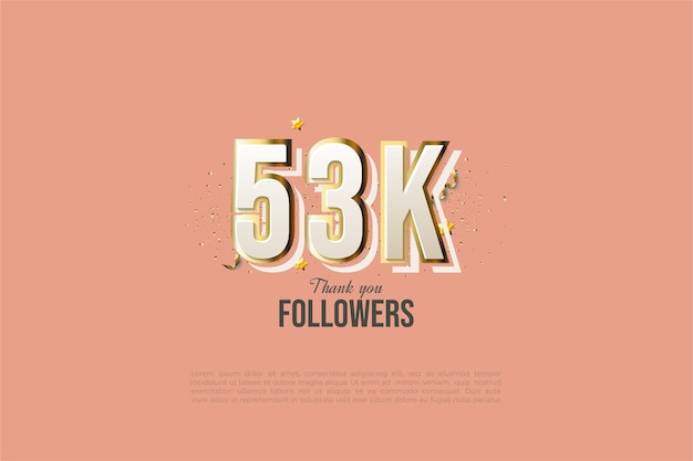 Sehr einfache Zahlenillustration für die Feier mit 53.000 Followern