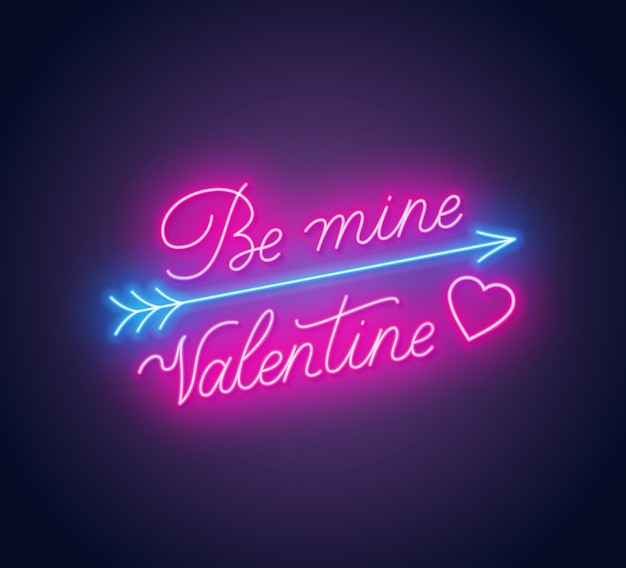 Sei mein Valentine Neon Schriftzug