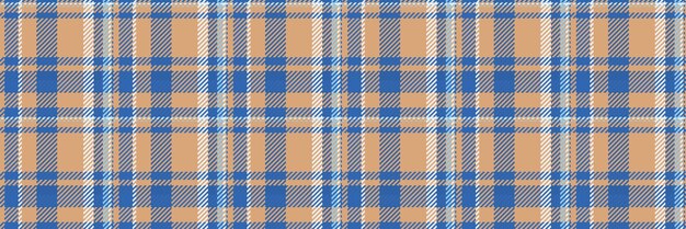 Seide-Check-Tartan-Textur, textiles Muster, nahtloses Harmony-Vektor-Hintergrundgewebe, gefärbt in blauer und orangefarbener Farbe