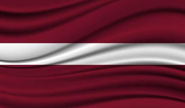 Seide wehende flagge von lettland seidensatin textur hintergrund