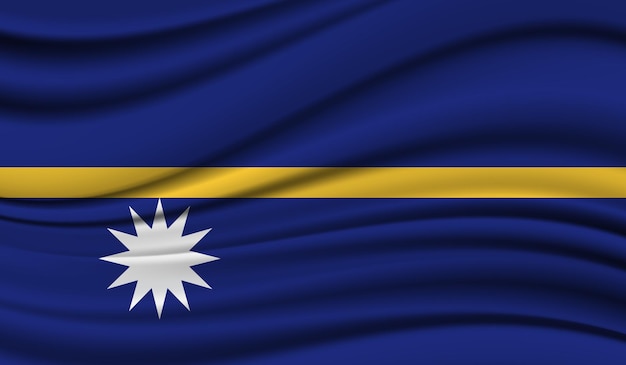 Seide wehende Flagge von Nauru Seidensatin Textur Hintergrund