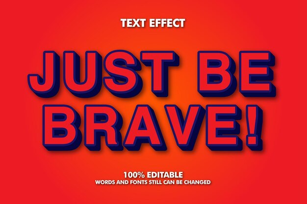 Seien Sie einfach mutig Moderne fette 3D-Typografie Zeichentrickfilm bearbeitbare Texteffekte