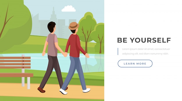 Vektor seien sie sich selbst slogan landing page template