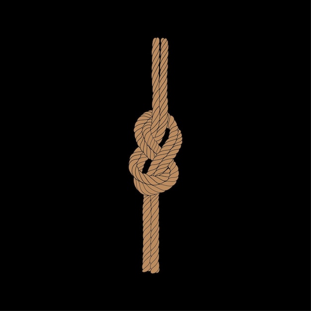 Seilknoten-Grenzen-Design-Element. Vektorillustration des Seilknoten-Seilknoten-Tamplate-Trainers