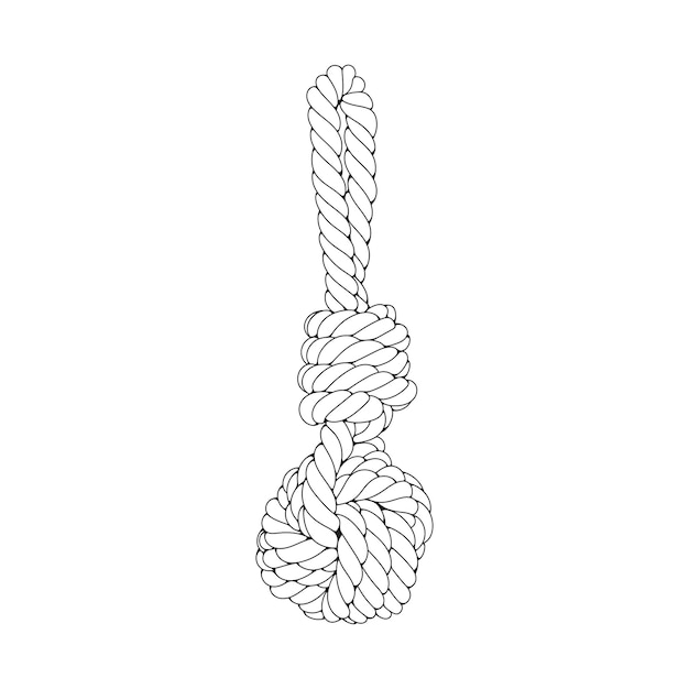 Seilknoten grenzen schwarz dünne linie kunst design element vektorillustration von seilknoten
