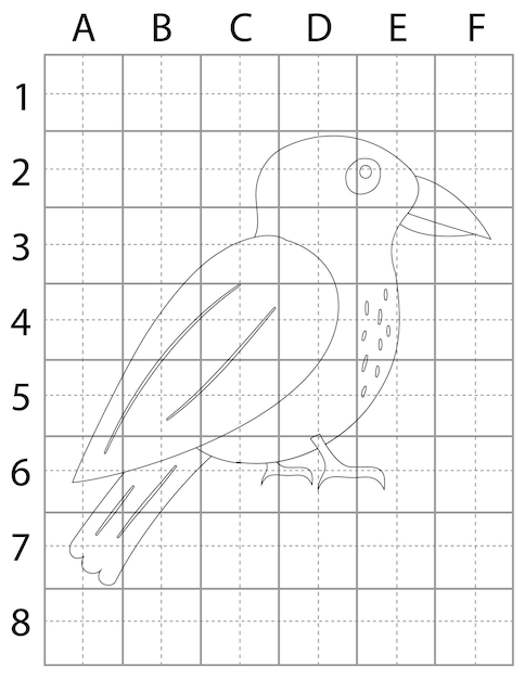 Vektor seite zum zeichnen von vögeln