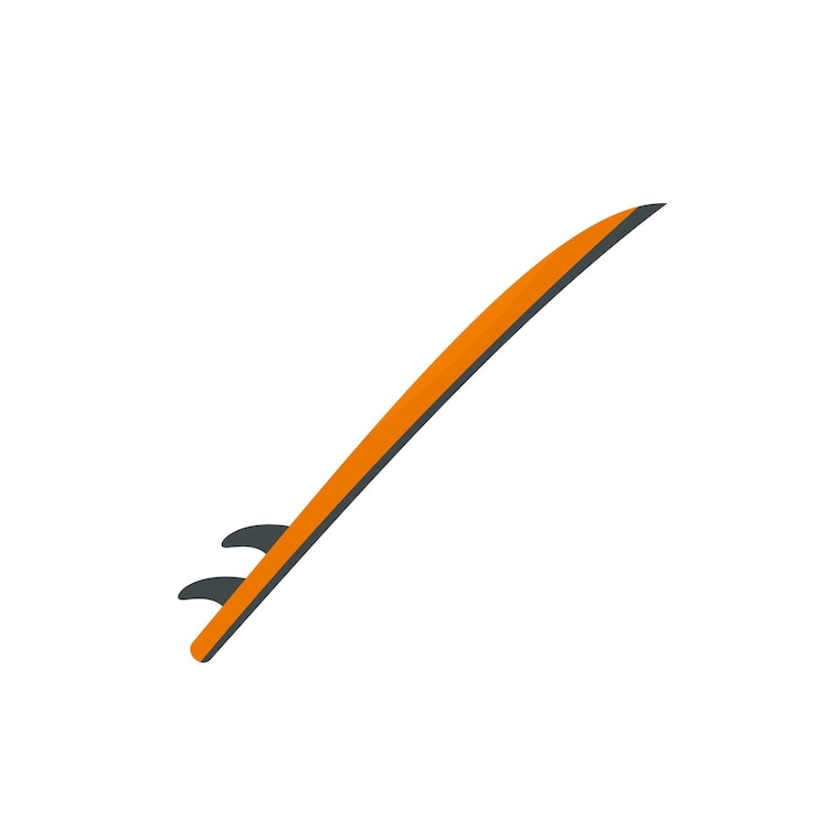 Vektor seitenansicht des surfbrett-symbols flache illustration der seitenansicht des surfbrett-vektorsymbols für das web isoliert auf weiß