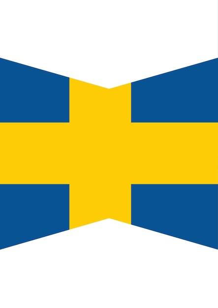 Seitendesign mit isoliertem hintergrund der schwedischen flagge