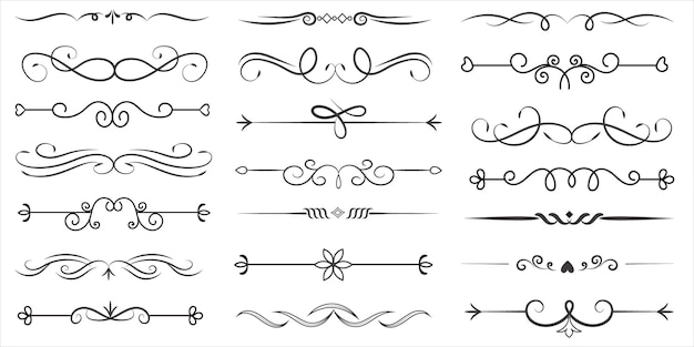 Seitenteiler und Design-Elemente Set von verschiedenen einfachen schwarzen Teiler Design Assorted Teiler