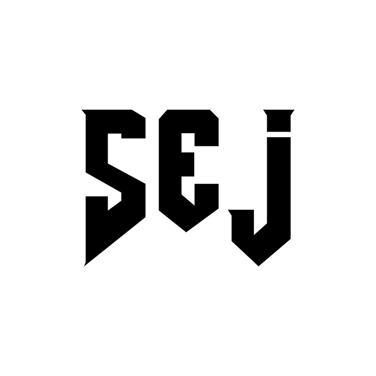 Vektor sej buchstaben-logo-design für das technologieunternehmen sej logo-design schwarz-weiß-farbkombination sej logo sej vektor sej design sej icon sej alphabet sej typografie logo-design