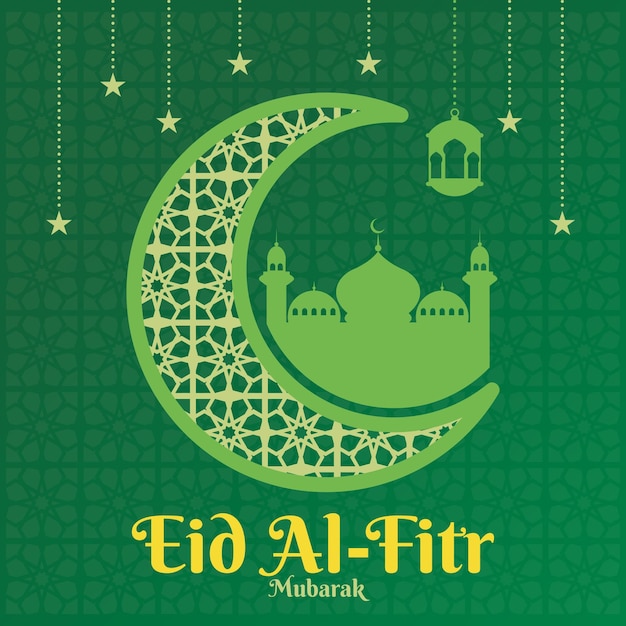 Selamat hari raya aidilfitri oder eid al fitr grußkartenvektorillustration