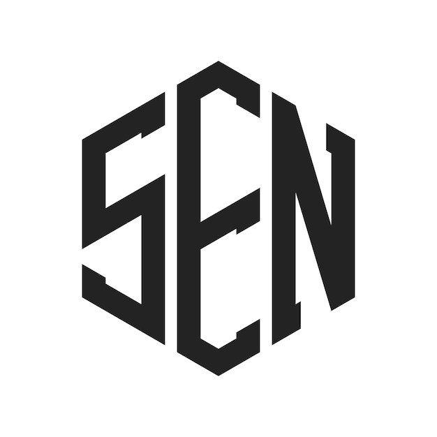 SEN-Logo-Design Anfangsbuchstaben SEN-Monogramm-Logo in sechseckiger Form
