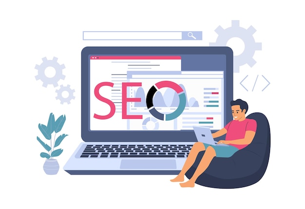 Seo-entwicklerkonzept vektorillustration