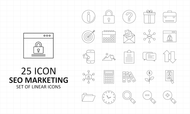 Seo icon sheet pixel perfekte icons