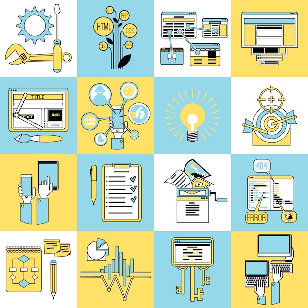 Seo Icons Set-Linie