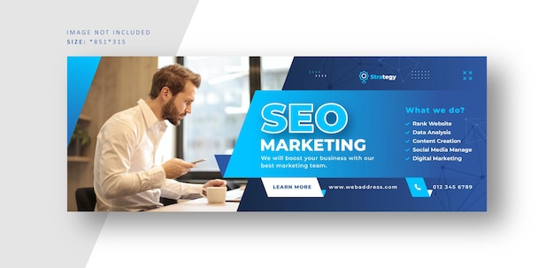 Vektor seo-marketing-social-media-cover-webbanner-vorlage