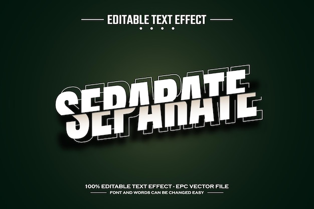 Separate 3D-bearbeitbare Texteffektvorlage