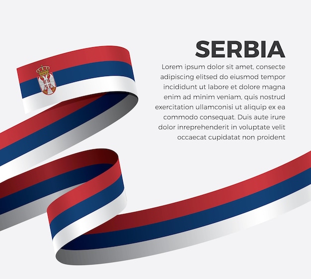 Serbien Bandflagge, Vektorillustration auf weißem Hintergrund