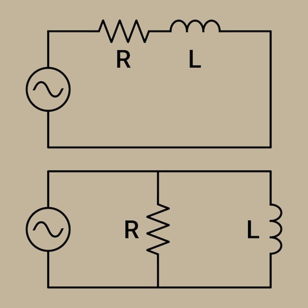 Vektor serien- und parallel-rl-schaltung