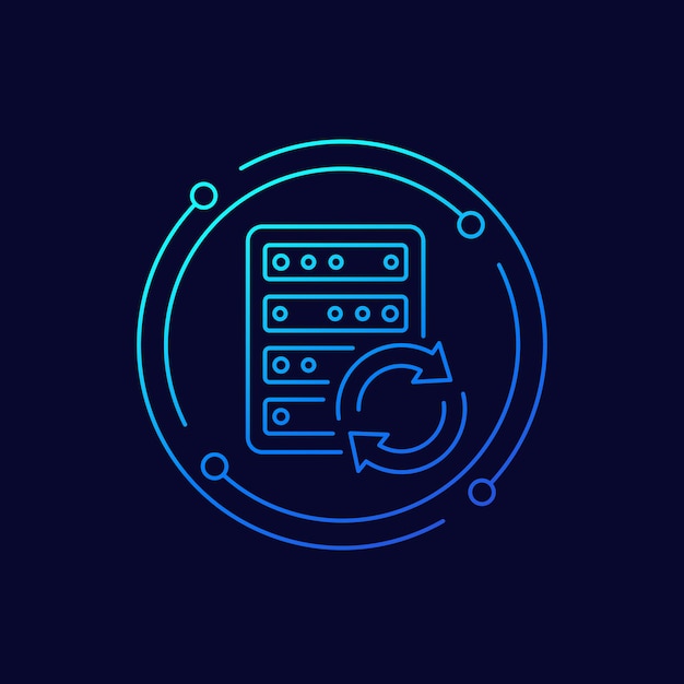 Server-Backup-Ikonen mit linearem Design