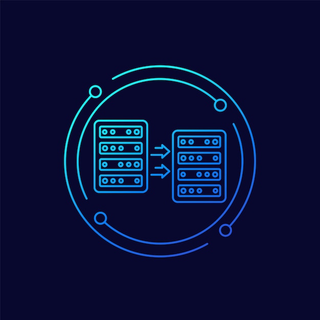 Server-Backup- und Kopierdaten-Ikonen linear gestaltet