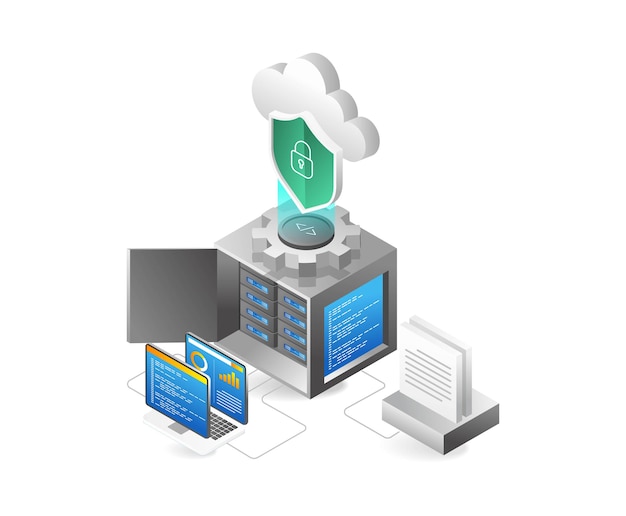 Server-Cloud-Computing-Rechenzentrum Vektor-Illustration