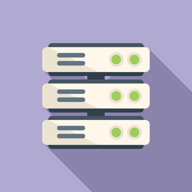 Server-Desktop-Symbol flacher Vektor Systemdaten Verbraucherzugriff