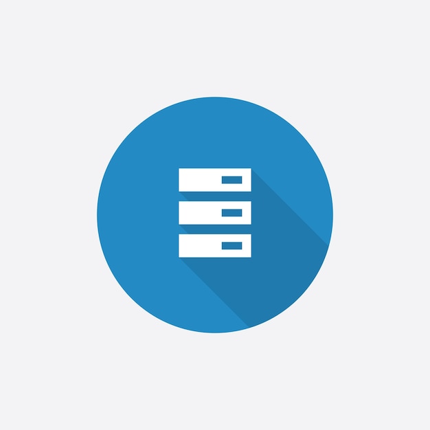 Server Flat Blue Simple Icon mit langem shadowxA