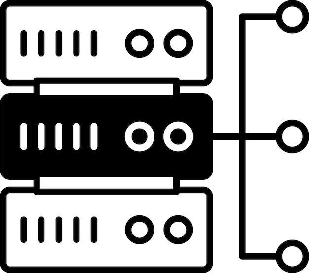 Vektor server-flow-glyph-vektor-illustration für festkörper