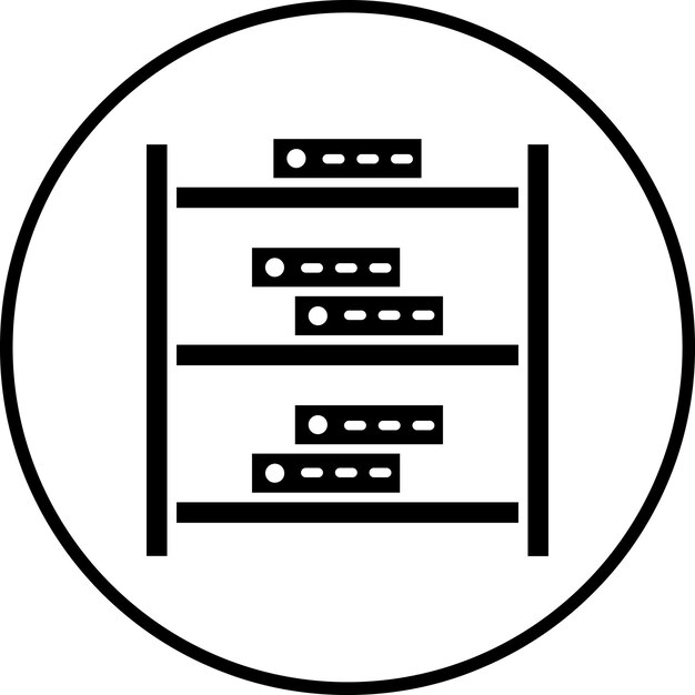 Vektor server-rack-icon-vektorbild kann für web-hosting verwendet werden
