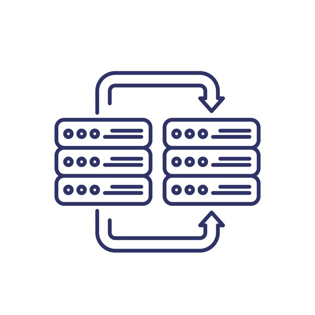 Server-Sicherungskopie-Datenzeilen-Symbol