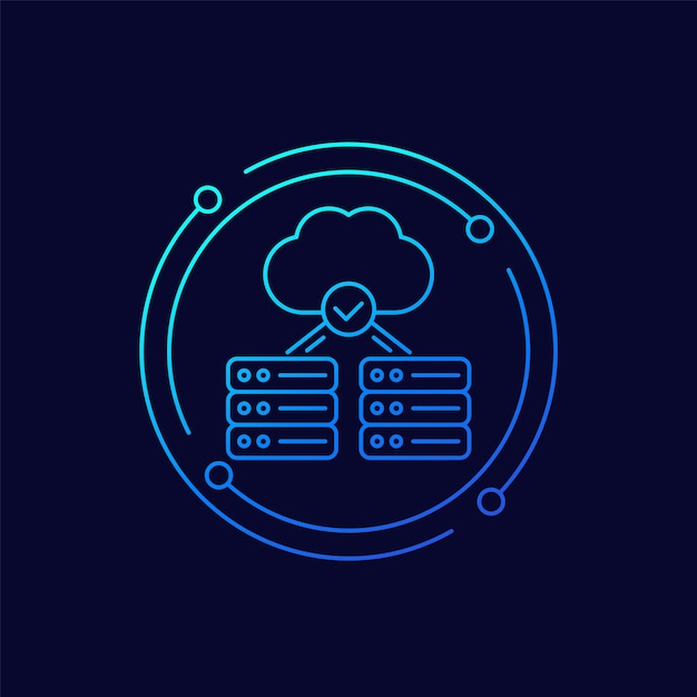 Server und Cloud-Lösungen Ikonen lineares Design