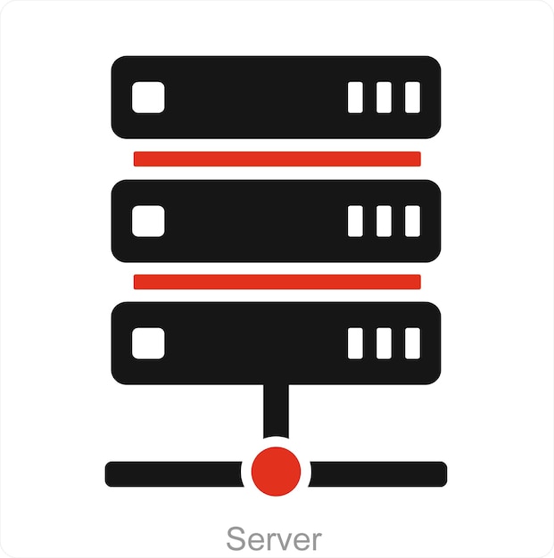 Server- und daten-ikonenkonzept