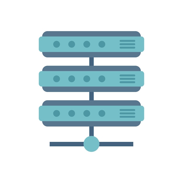 Serverdaten-Symbol flacher Vektor Business Center Remote-Arbeit isoliert