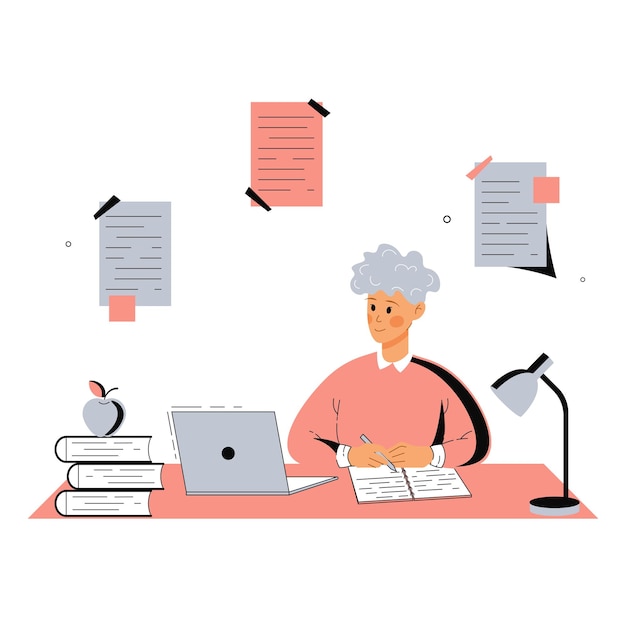 Service der isometrischen Landingpage für Online-Bildung mit Jungencharakter. Vektorausbildung
