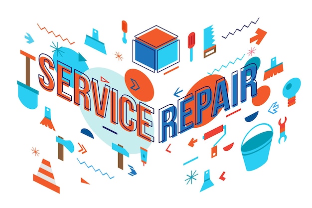 Service-reparatur-flachbanner-design