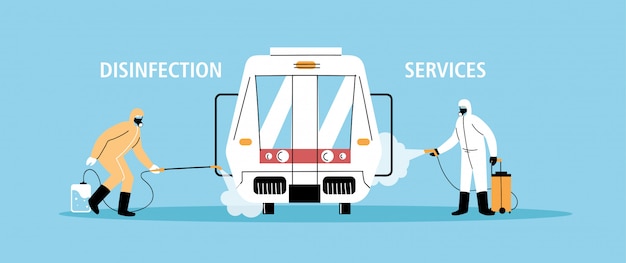 Service-u-bahn-desinfektion durch coronavirus oder covid 19