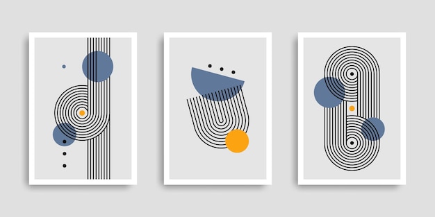 Set abstrakter Poster mit geometrischen Formen minimalistische Wandkunst