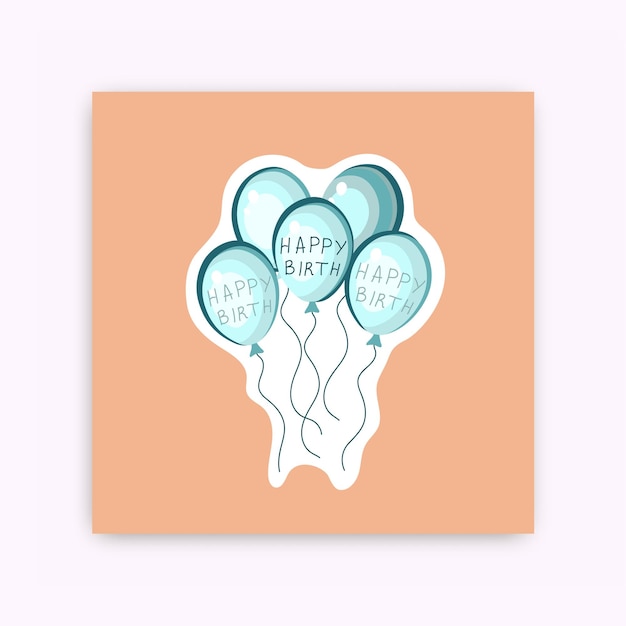 Set alles gute zum geburtstag postkarten. luftballons zum geburtstag