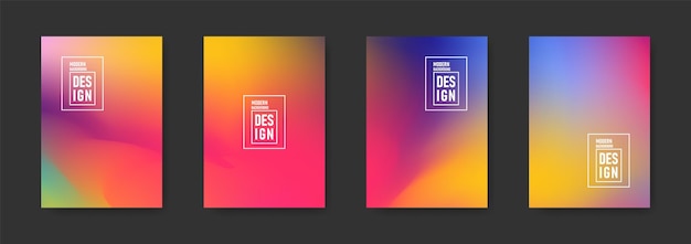 Set aus abstraktem, farbenfrohem, unscharfem hintergrunddesign für ihr cover-flyer-banner und ihre zielseite