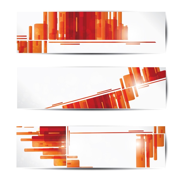 Set aus abstrakten, farbenfrohen Web-Headern und -Karten