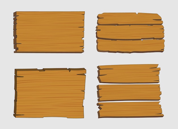 Set aus altem Holzschild