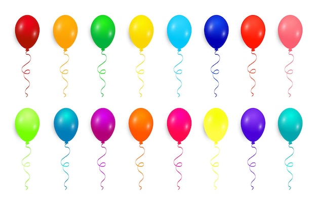 Set aus bunten heliumballons sammlung von ballons