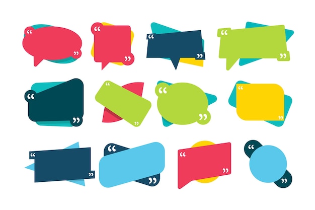 Set aus bunten Sprechblasen. Vektorillustration im flachen Design-Stil