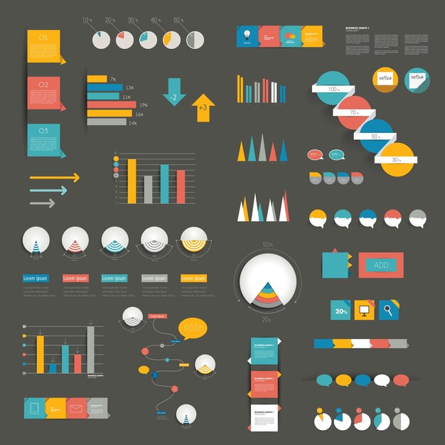 Set aus flachen Infografik-Elementen.