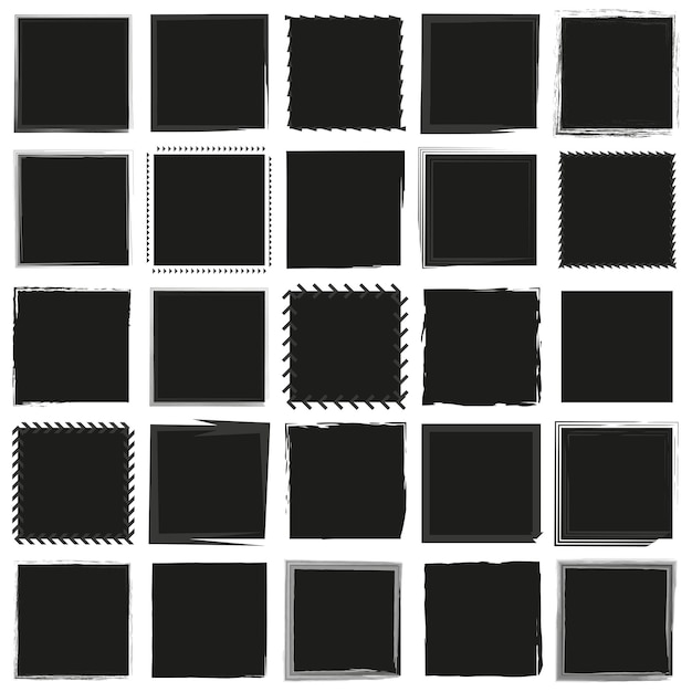 Vektor set aus grunge-quadrat-vorlage, vektorillustration eps 10