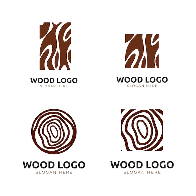 Vektor set aus holzstruktur-logo-design