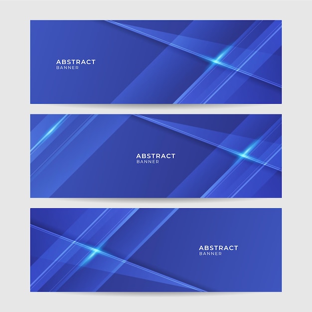 Vektor set aus modernem, transparentem, blauem, abstraktem banner-design-hintergrund blauer banner-hintergrund